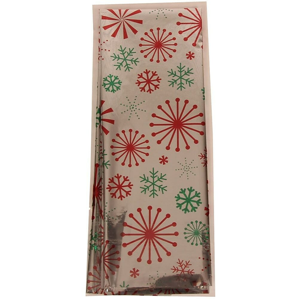 Image of JAM Paper Christmas Holiday Foil Tissue Paper, Silver Snowflake, 5 Pack (11724294g), Grey