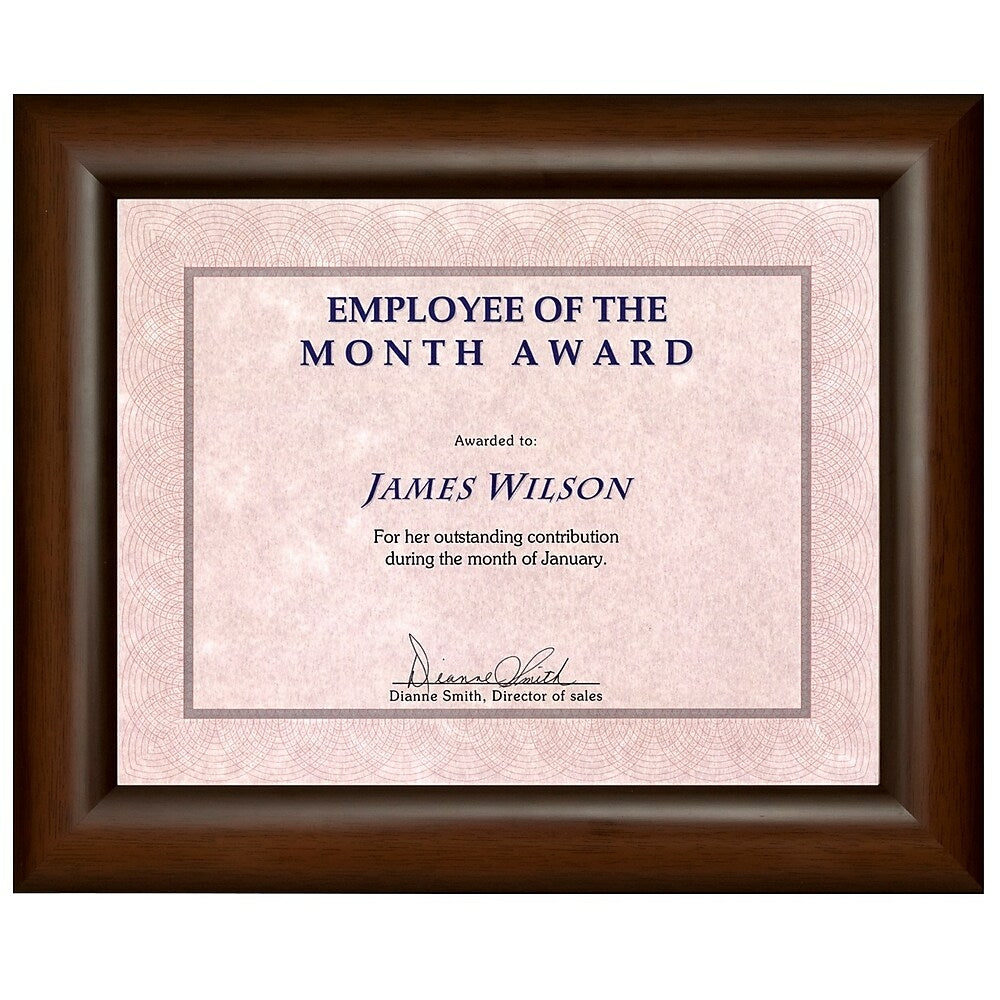 Image of St. James Awards & Certificate Frame - for 8.5" x 11" Letter Size Documents - Milano Cherry, Brown
