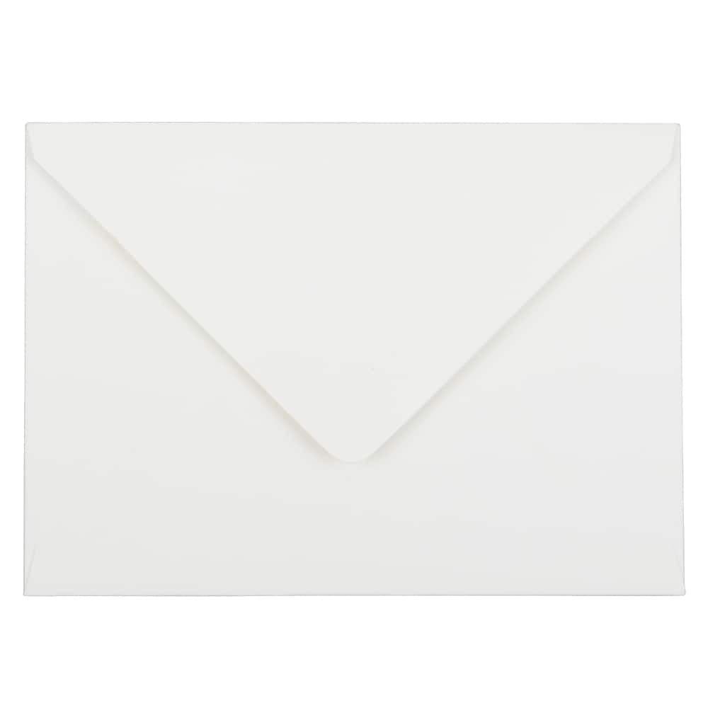 Image of JAM Paper A7 Invitation Envelopes, 5.25 x 7.25, 80lb Strathmore Bright White Wove with V-Flap, 1000 Pack (1921392C)