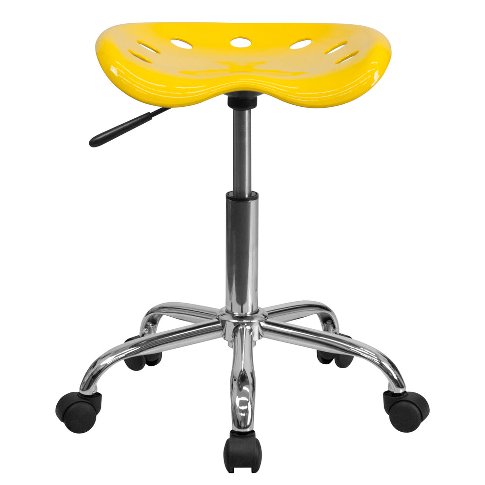 Image of Flash Furniture Vibrant Tractor Seat & Chrome Stool - Yellow, Yellow_Gold