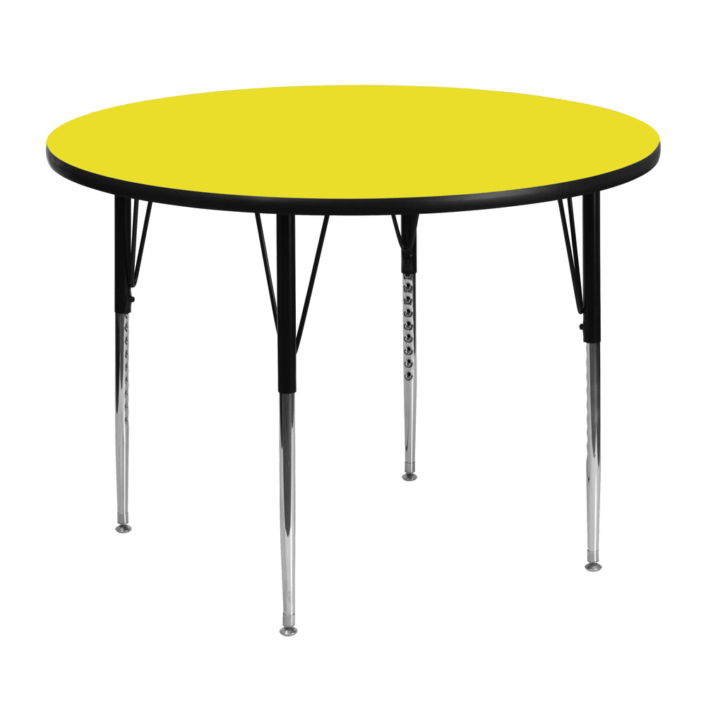 Image of Flash Furniture 48" Round HP Laminate Activity Table - Yellow, Yellow_Gold