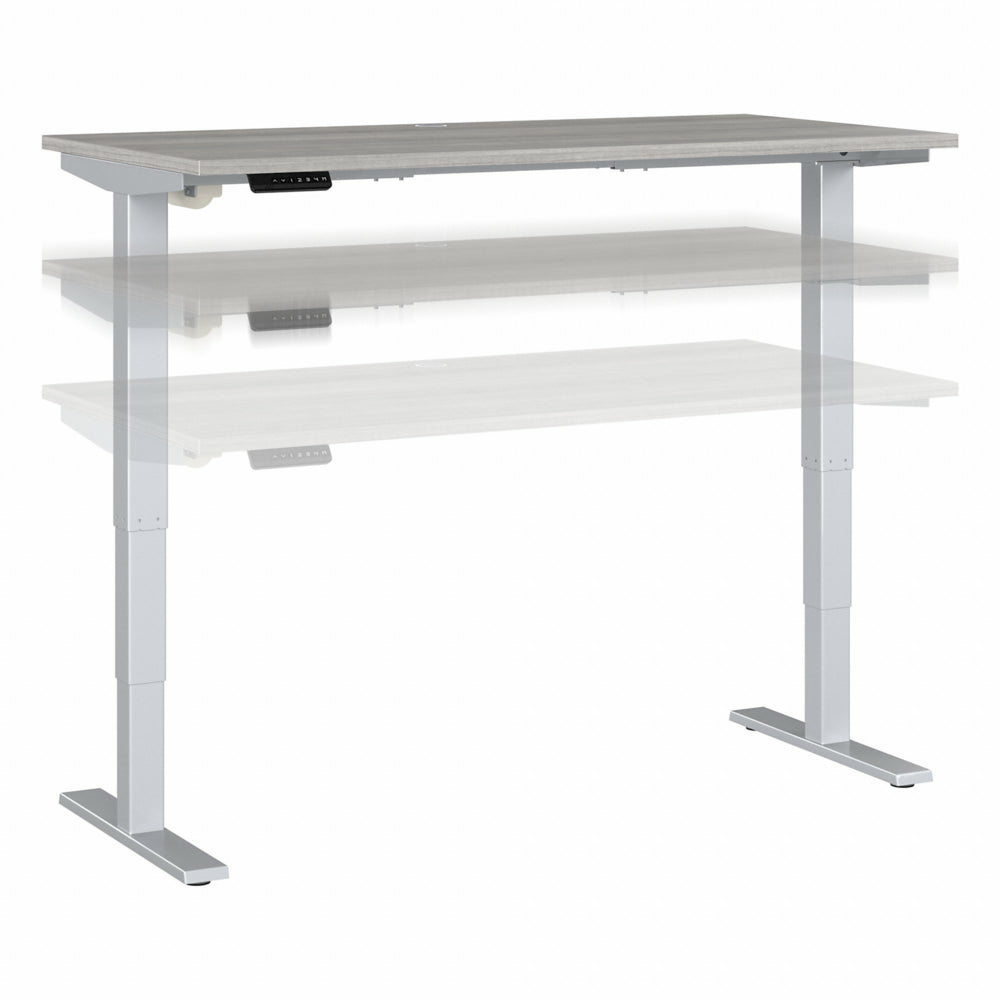 Image of Bush Business Furniture Move 40 Series 60" W x 30" D Electric Height Adjustable Standing Desk - Platinum Grey/Grey Metallic
