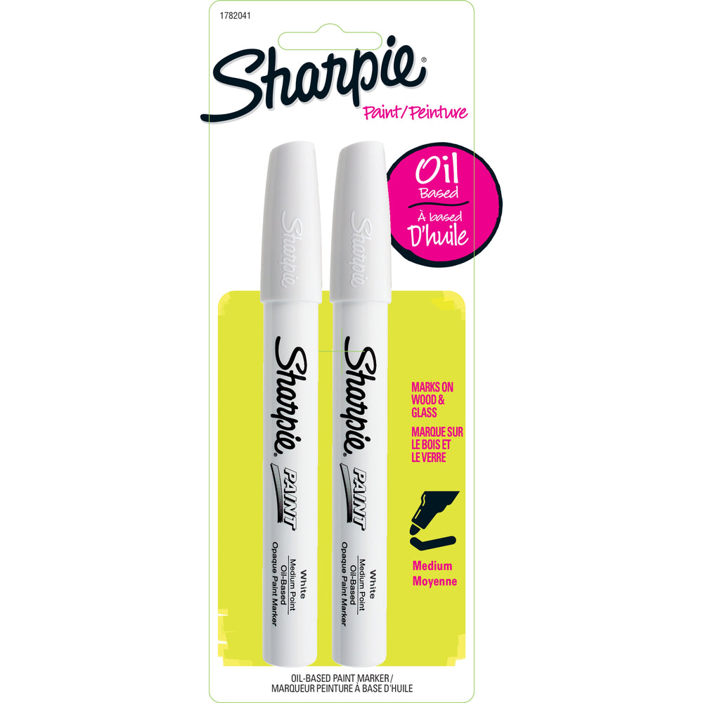 Image of Sharpie Oil-Based Paint Marker, Medium Tip, White, 2 Pack