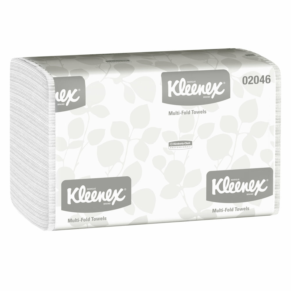 Image of Kleenex Multifold Paper Towels - 9.2" x 9.4" sheets - 1-Ply - White - 8 Pack