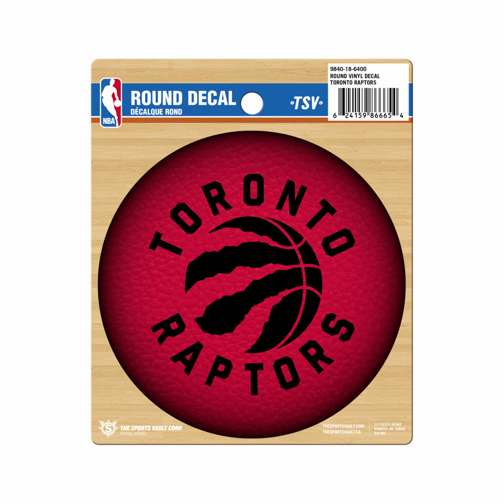 Image of The Sports Vault Toronto Raptors Round Vinyl Decal - 4.5" - Red