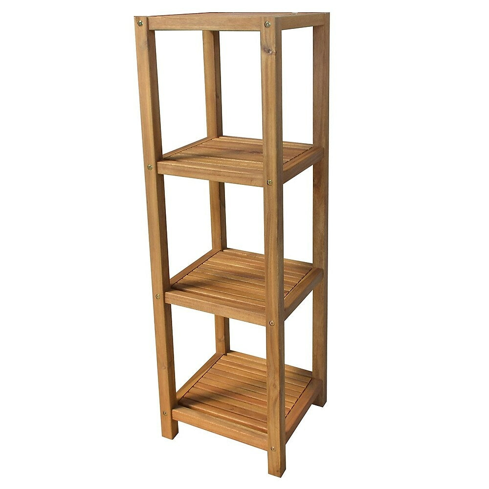 Image of Cathay Importers Acacia Wood 4-Tier Etagere, Brown