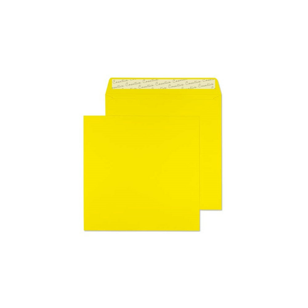 Image of Blake Creative Color Bright Yellow Invitation Envelopes - 6 1/4" W x 6 1/4" L - Banana Yellow - 25 Pack, Banana_Yellow