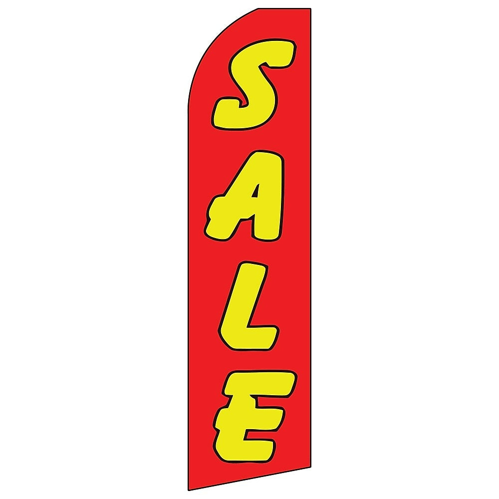 Image of Swooper Message Banner Kit With Pole & Ground Spike, Sale, Red & Yellow