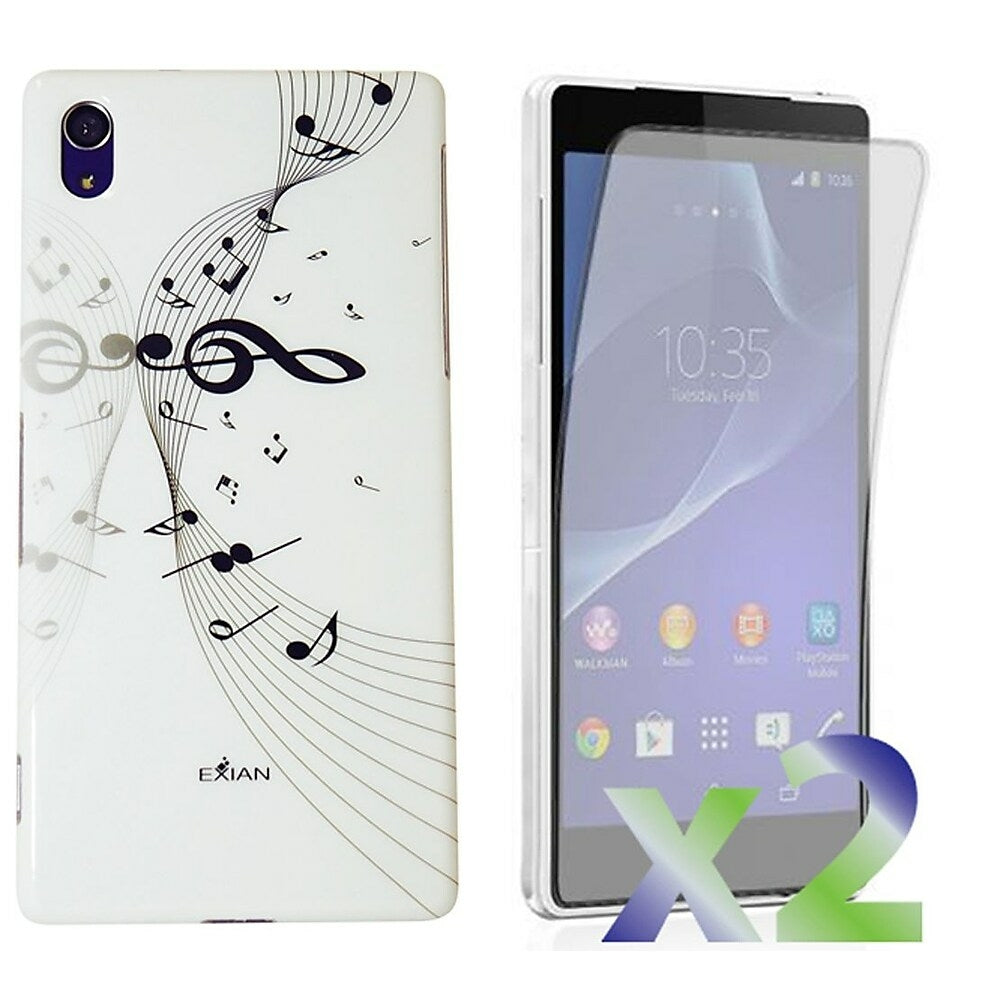 Image of Exian Musical Notes Case for Sony Xperia Z2 - White