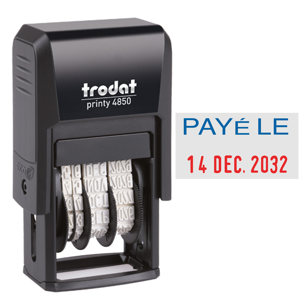 Image of Trodat 4850 Mini Text Dater - "PAYe LE"