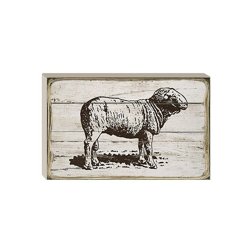 Image of Sign-A-Tology Farm Sheep Vintage Block Sign - 5" x 8" x 2"