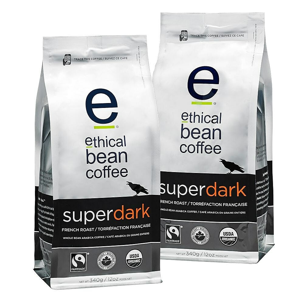 Image of Ethical Bean Superdark French Roast Whole Bean Coffee - 12oz - 2 Pack