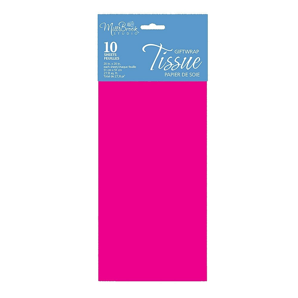 Image of Millbrook Studios Tissue, Cerise, 10 Pack (93030), Pink