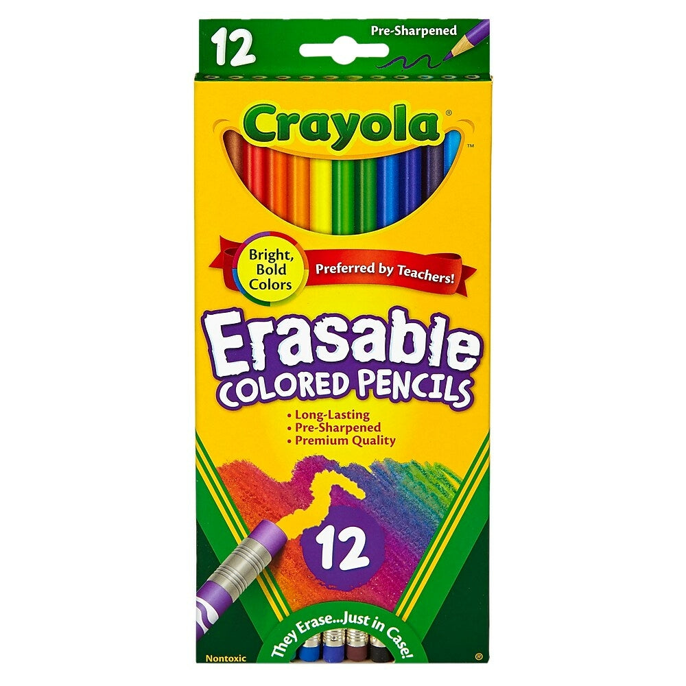 Image of Crayola Erasable Coloured Pencils - 6 Packs of 12 Pencils, 12 Pack
