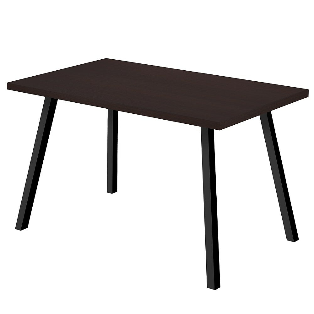 Image of Monarch Specialties - 1138 Dining Table - 60" Rectangular - Kitchen - Dining Room - Metal - Laminate - Brown - Black
