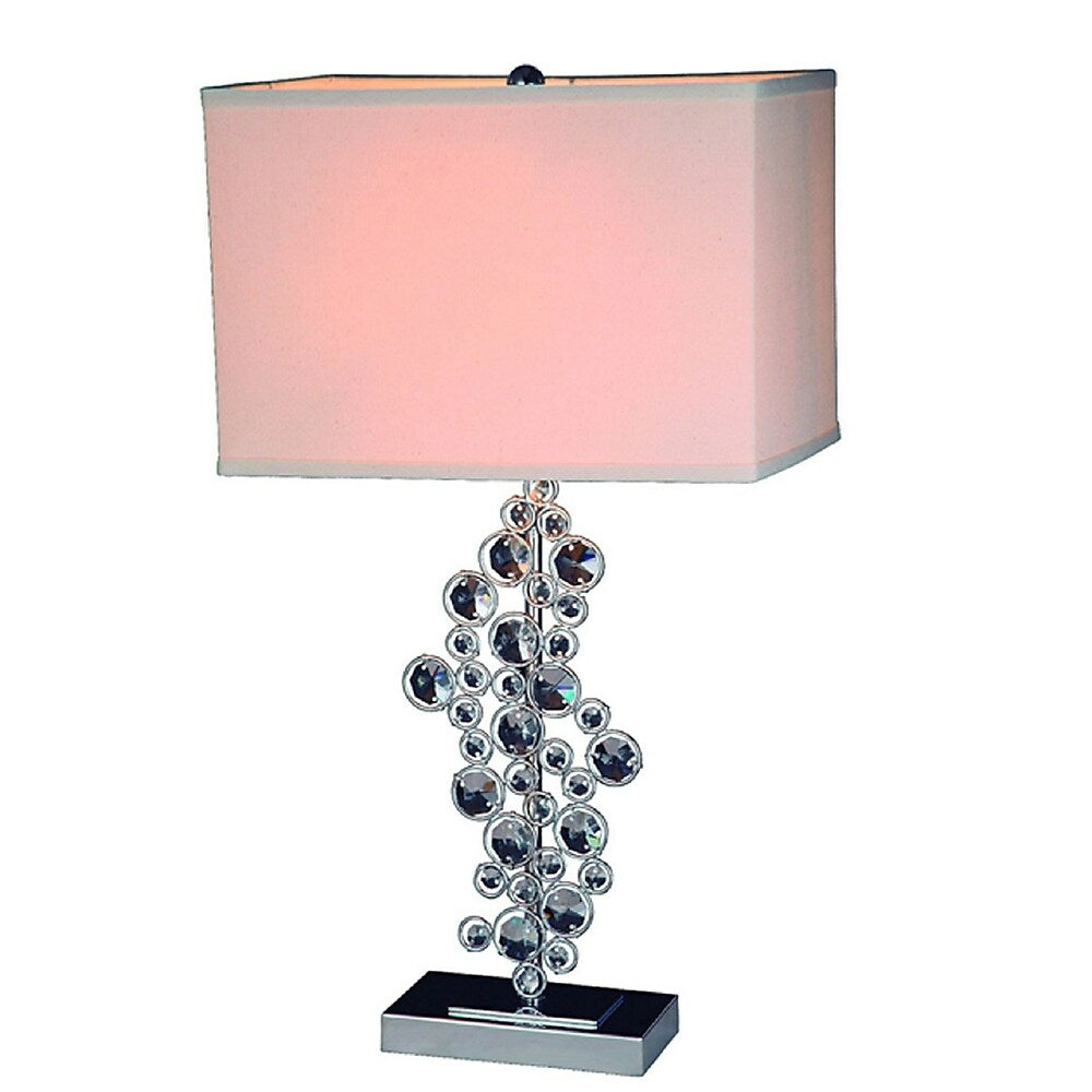 Image of Elegant Designs Sequin Table Lamp With Prismatic Crystals, Chrome Finish