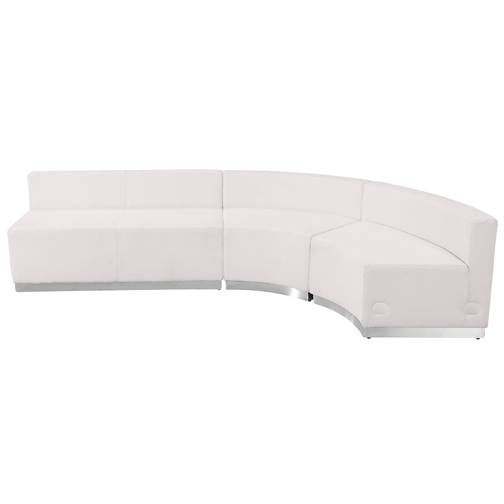 Image of Flash Furniture HERCULES Alon Series Melrose LeatherSoft Reception 3 Piece Configuration - White