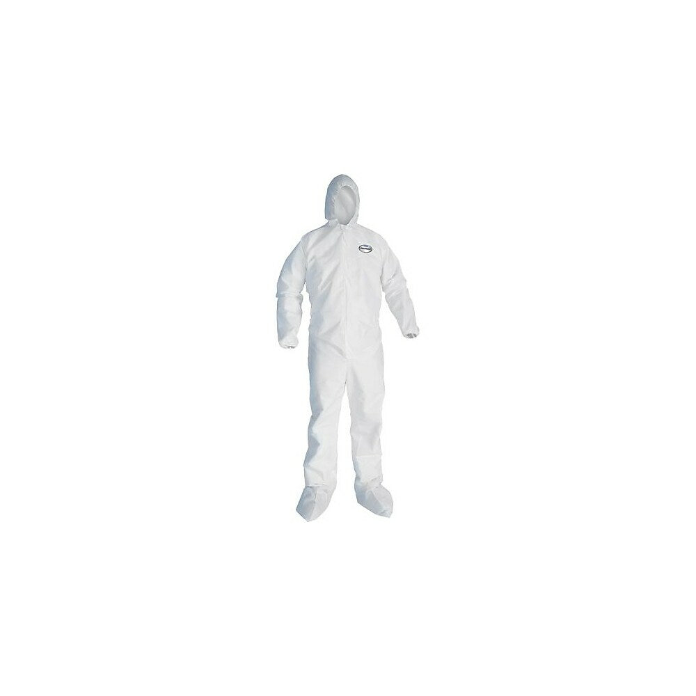 Image of Kimberly-Clark Coverall, A30 White w/Zip Elastic Hood Boots XXL, 10 Pack (46125)