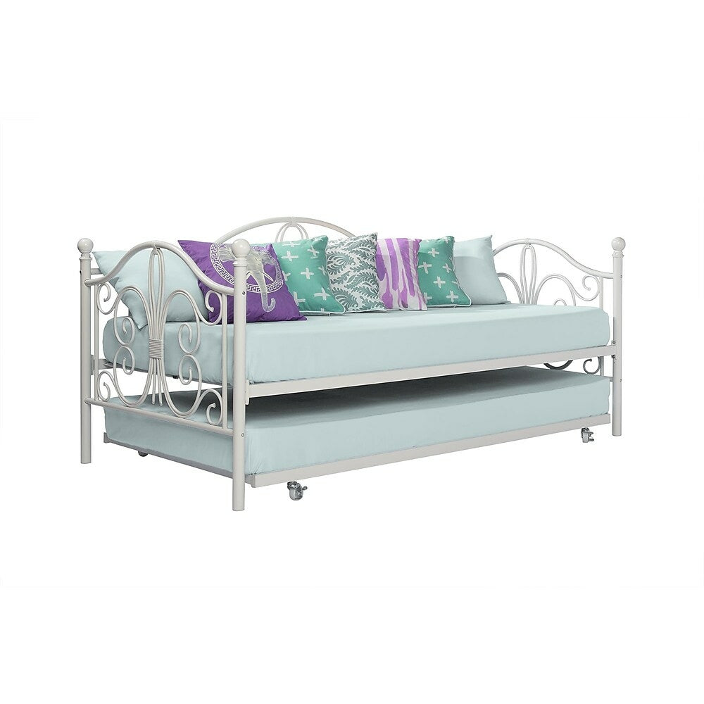 Image of DHP Bombay Twin Metal Daybed and Twin Size Trundle - White