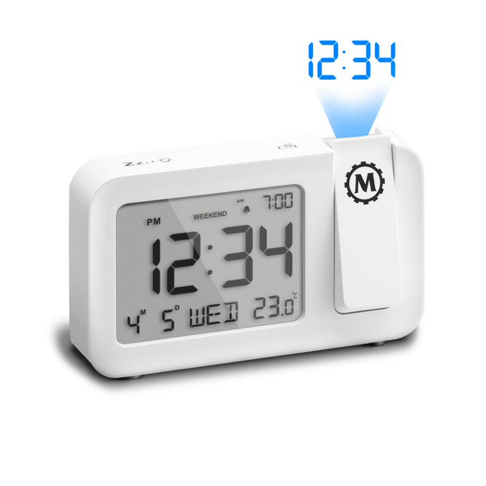 Image of Marathon Watch Projection Clock with Large Display and Backlight - White
