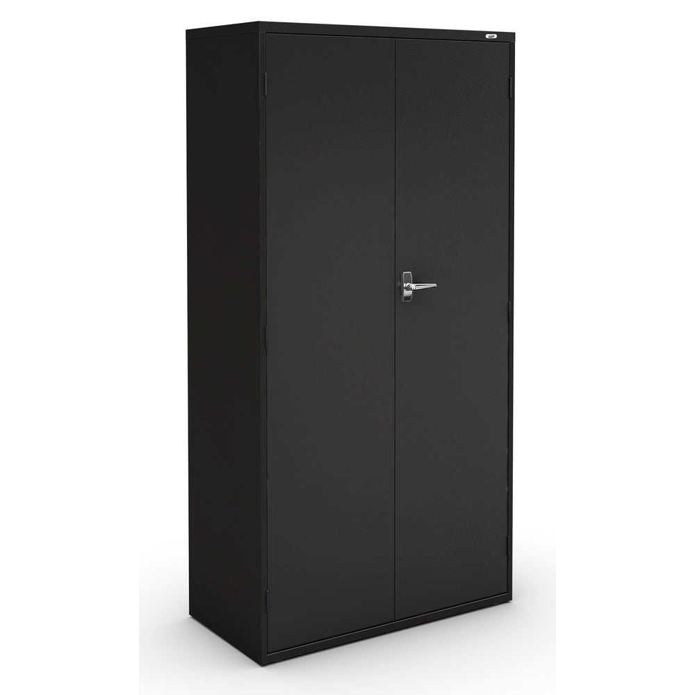 Image of Staples 72" Locking Steel Storage Cabinet, Black