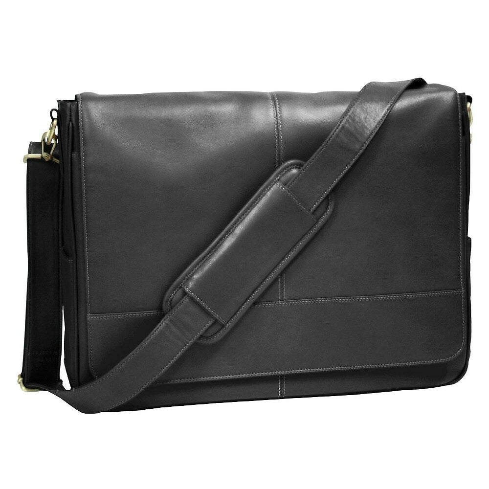 Image of Royce Leather Messenger Bag, Black