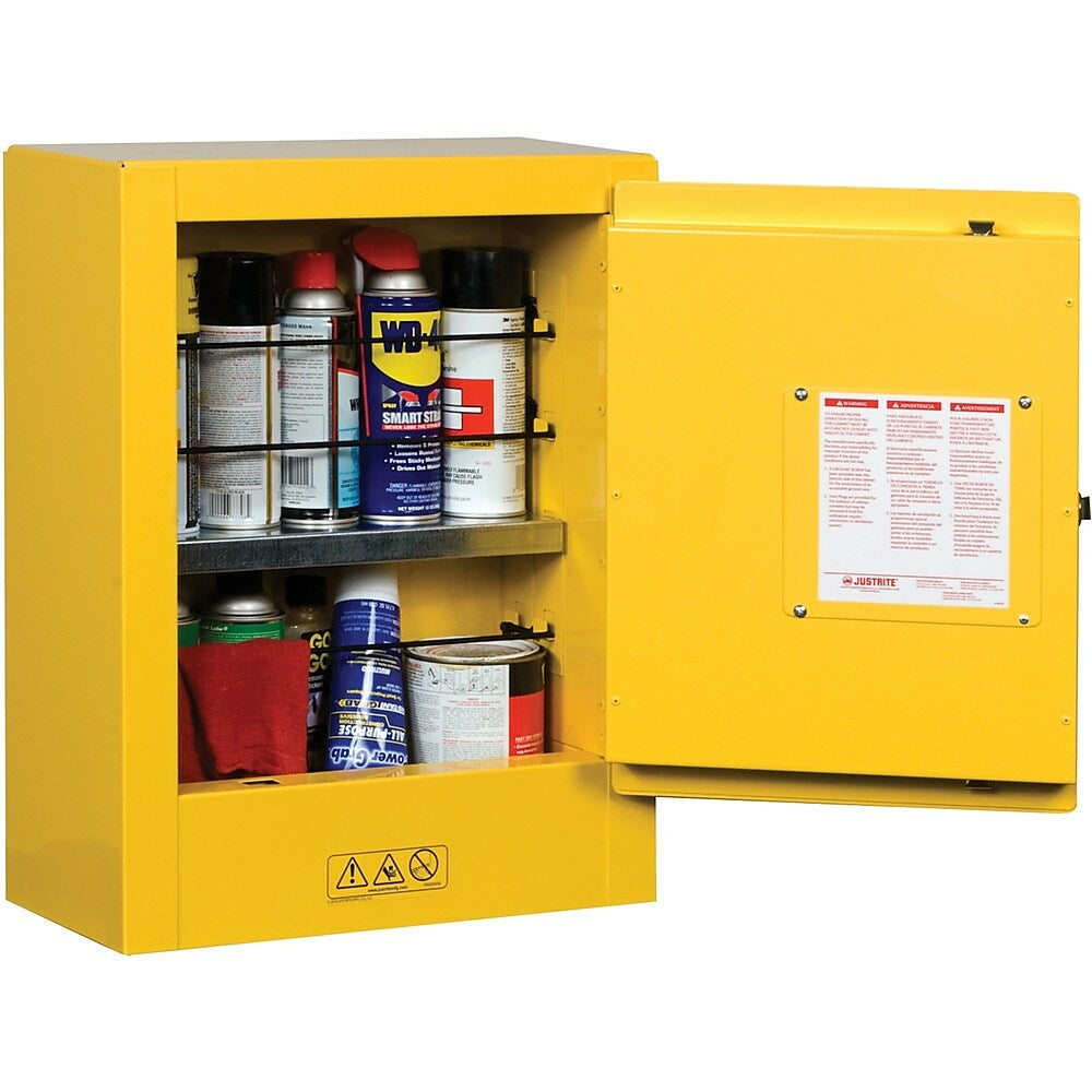 Image of Justrite Mini Sure-Grip EX Safety Cabinets, 1 Door, Manual, Mini, Aerosols, 17" x 8" x 22"