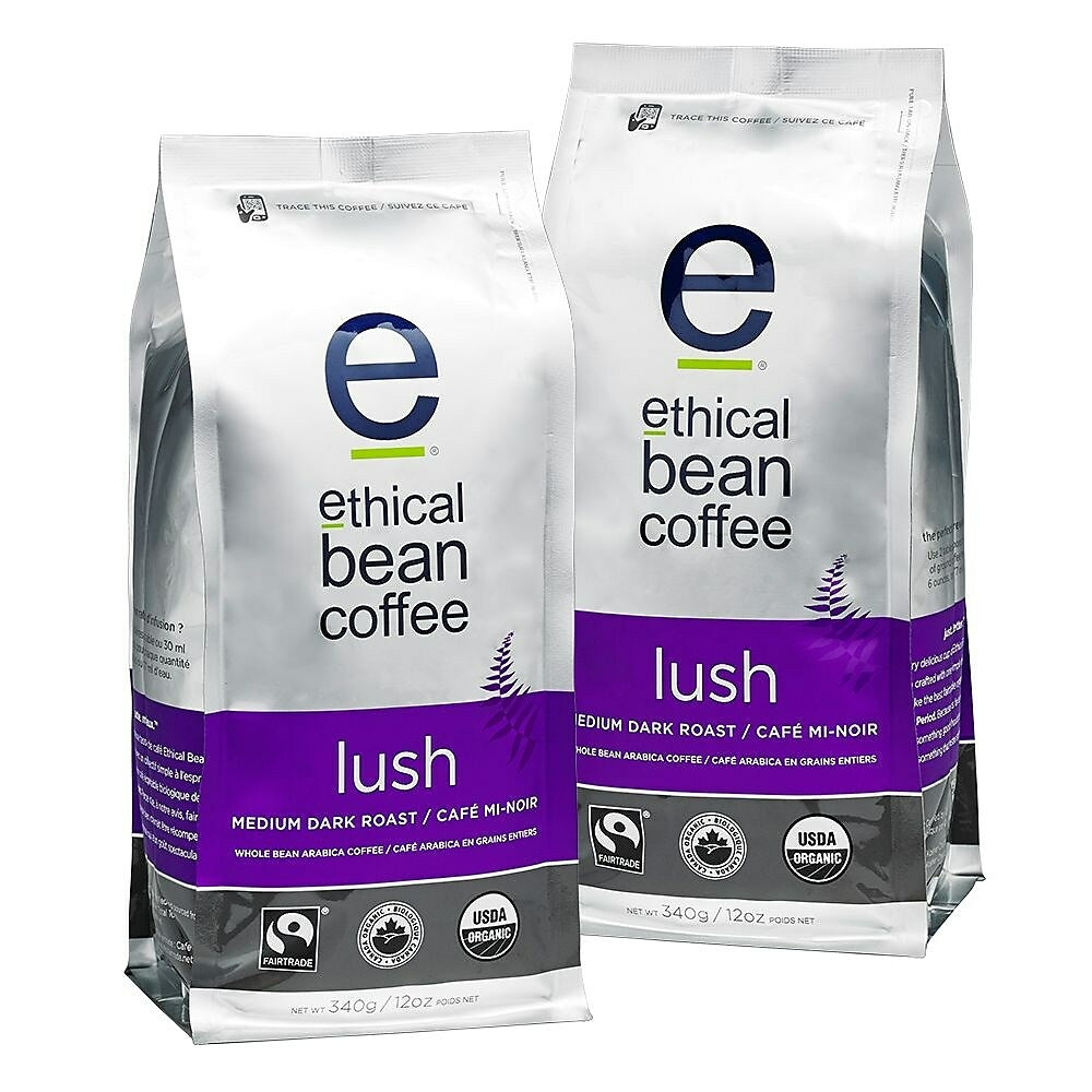 Image of Ethical Bean Lush Medium Dark Roast Whole Bean Coffee - 12oz - 2 Pack