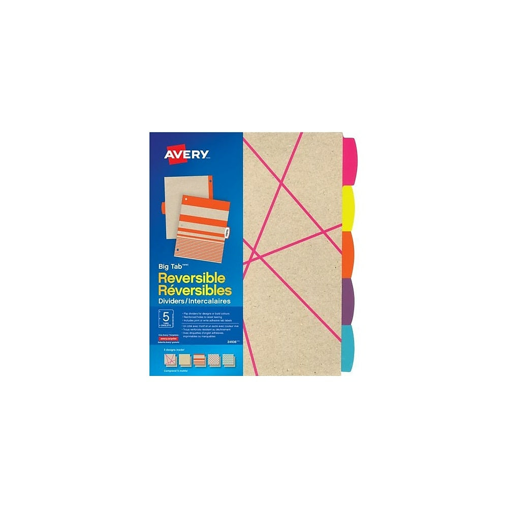 Image of Avery Big Tab Reversible Paper Dividers - 5 Tabs - Kraft