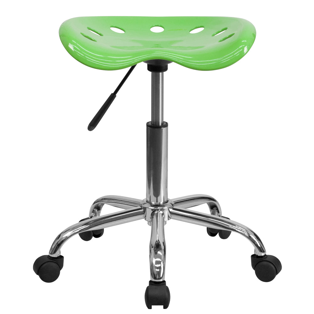 Image of Flash Furniture Vibrant Apple Green Tractor Seat & Chrome Stool