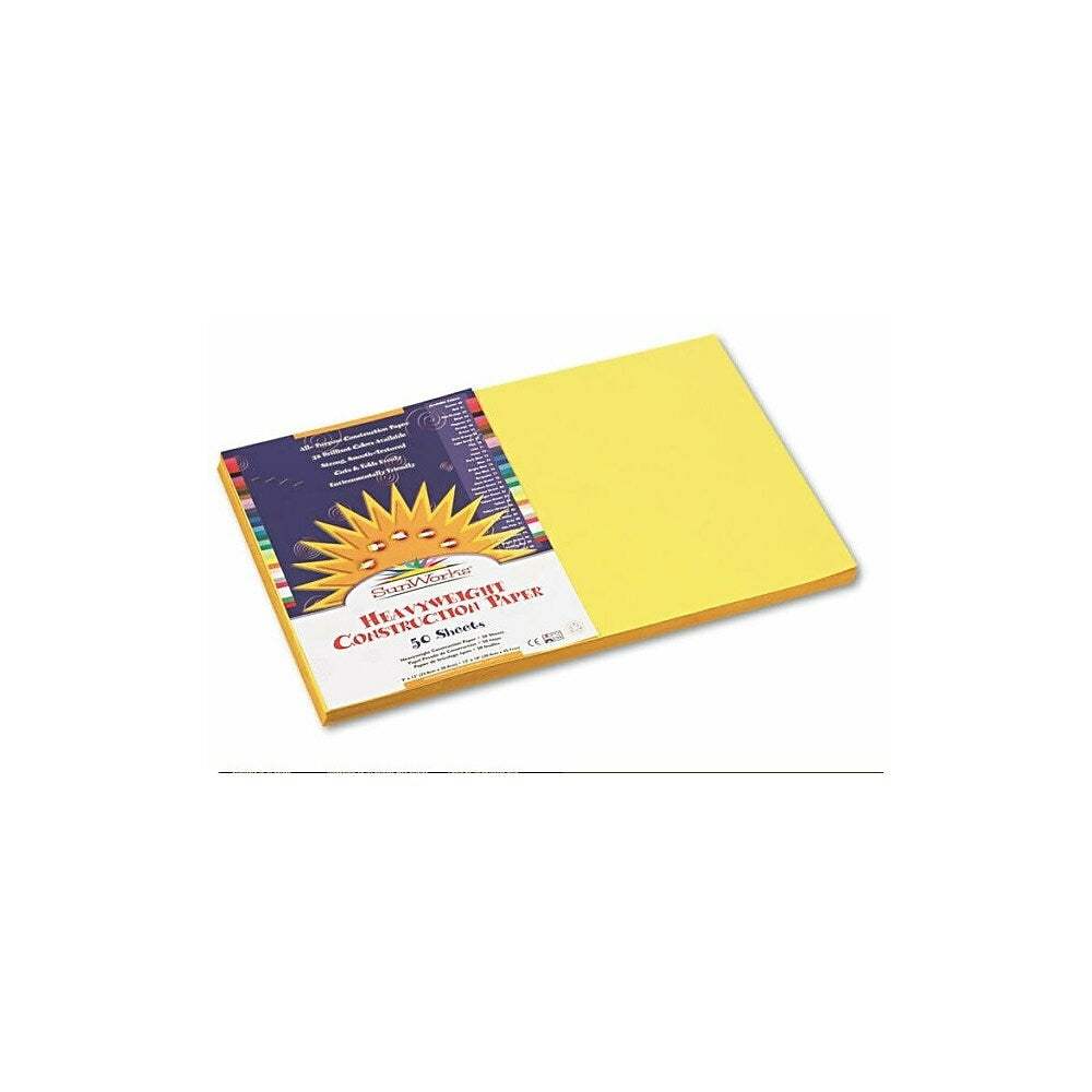Image of Pacon Construction Paper - 12" x 18" - Yellow - 50 Sheets (8407)