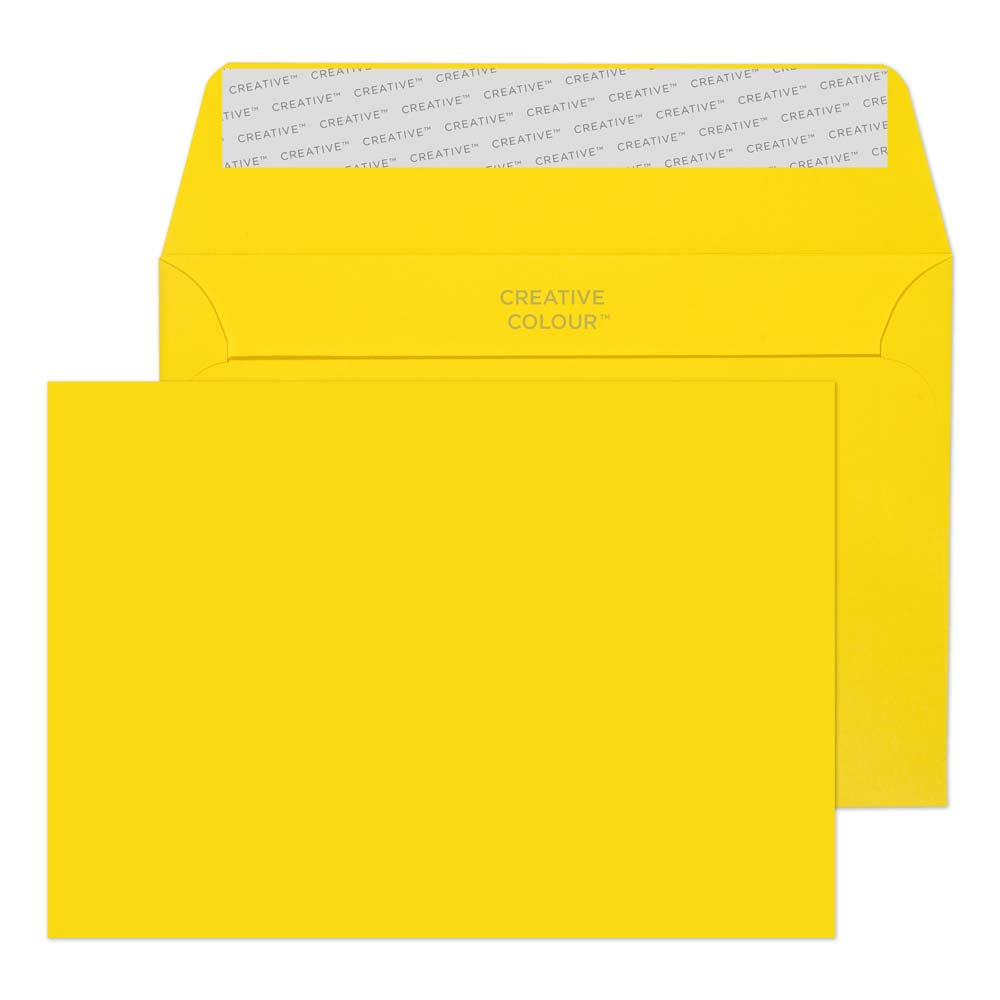 Image of Blake Creative Color Bright Yellow Invitation Envelopes - 4 1/2" W x 6 3/8" L - Banana Yellow - 25 Pack, Banana_Yellow