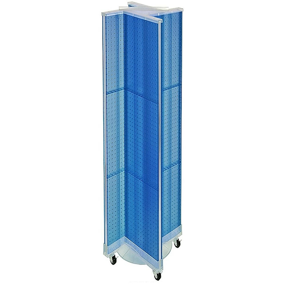 Image of Azar Displays Plastic Pegboard Floor Display Pinwheel, 13.5" x 60", Blue (700461-BLU)
