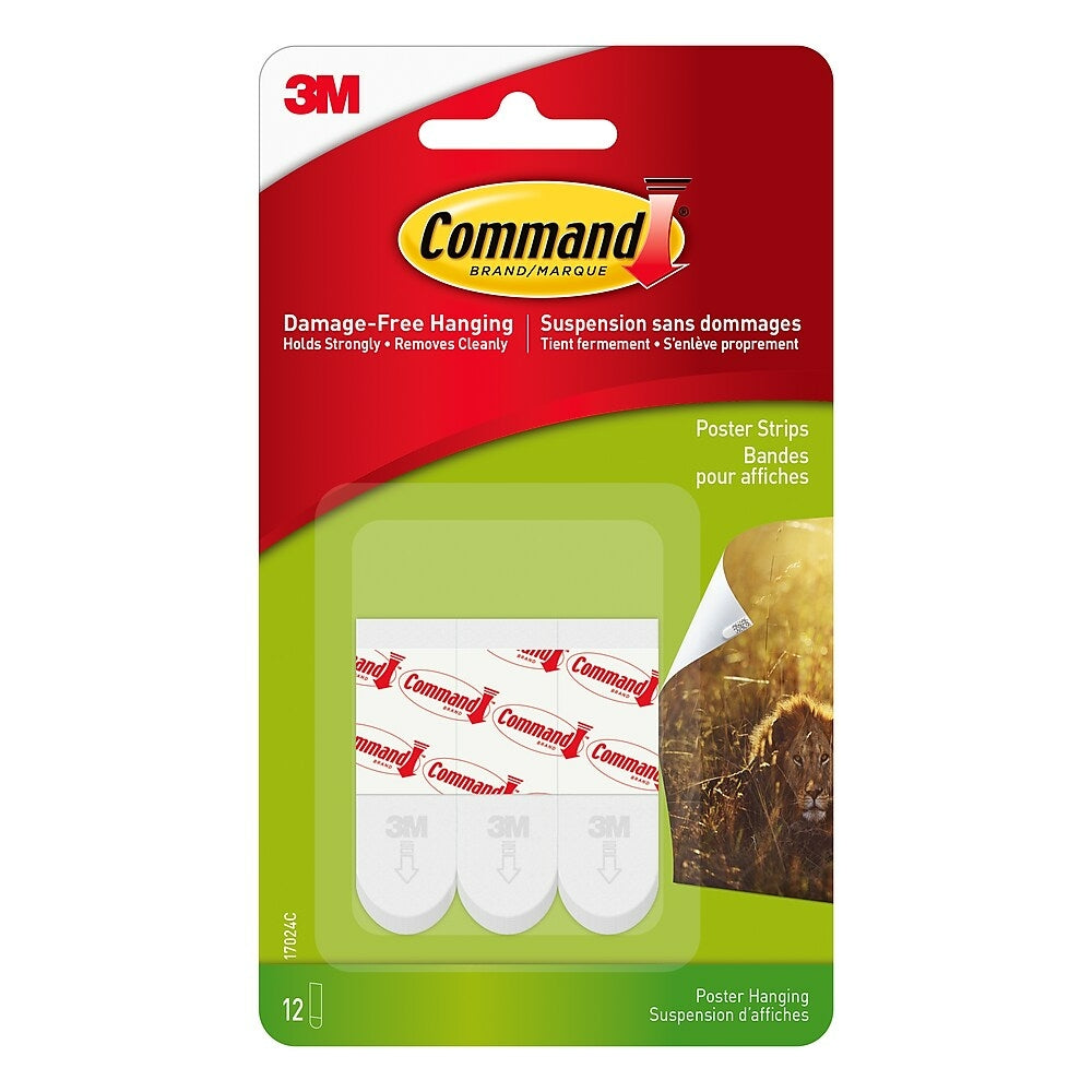 Image of Command Small Poster Strips 17024C, White