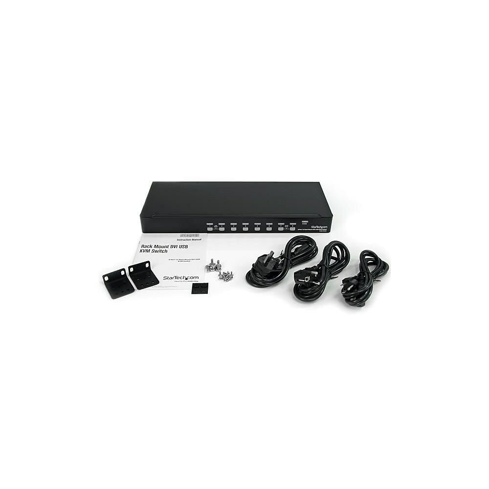 Image of StarTech 8 Port 1U Rackmount DVI USB KVM Switch