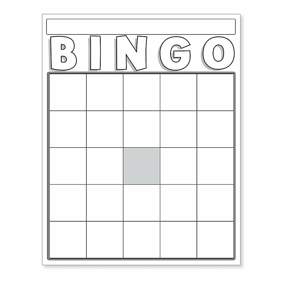Image of Hygloss Products Blank Bingo Cards, White, 4 Pack