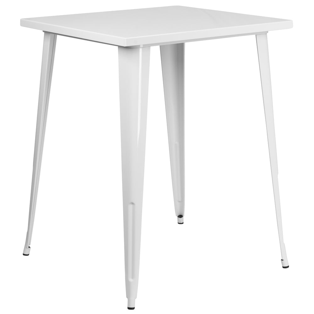 Image of Flash Furniture 31.5" Square White Metal Indoor-Outdoor Bar Height Table