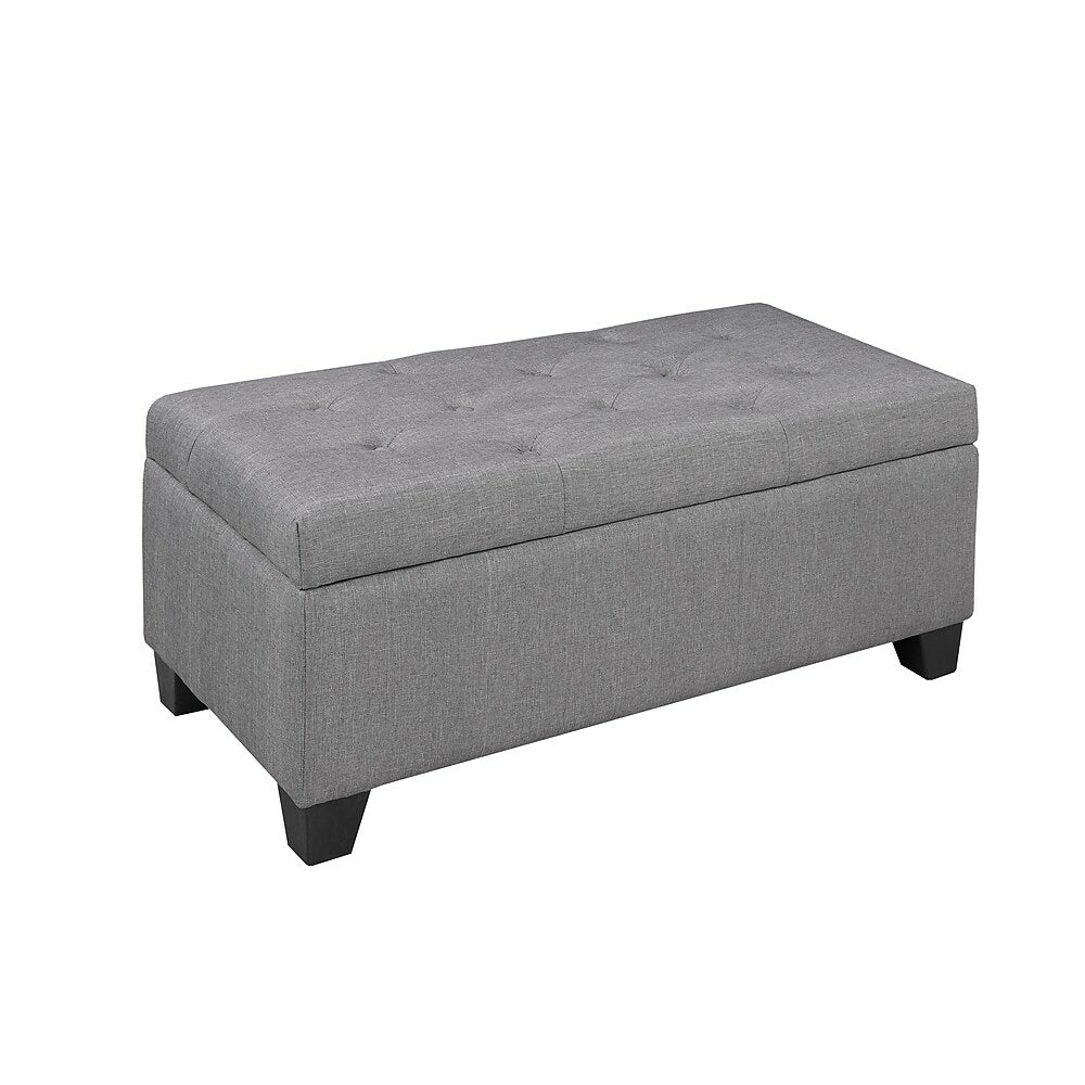 Image of Brassex Tufted Storage Ottoman, Grey