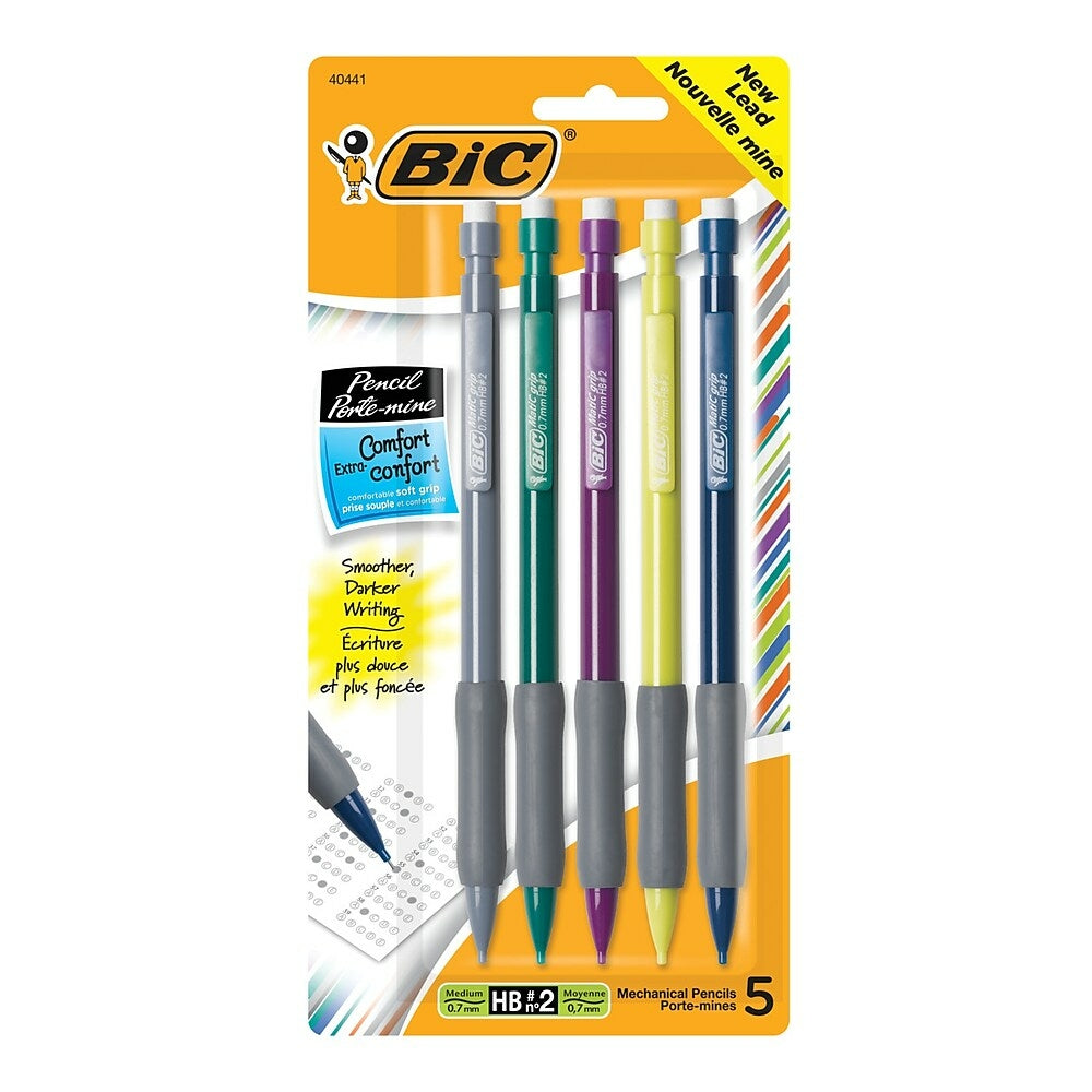 Image of BIC Extra-Comfort HB Mechanical Pencils - 0.7mm - 5 Pack