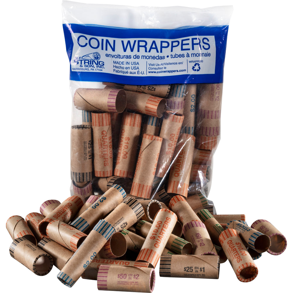 Image of Paper Coin Tube, Assorted, 30 Pack