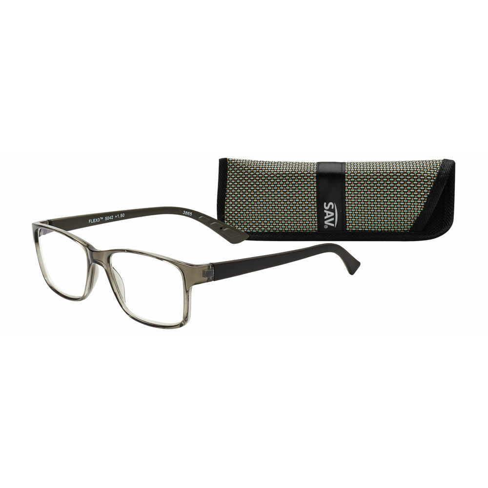 Image of Flex 3 +1.25 Reading Glasses - Plastic Front - Rubberized Temples