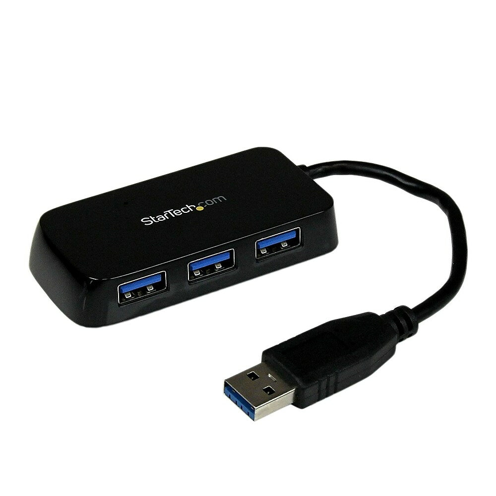 Image of StarTech SuperSpeed Mini USB 3.0 Hub, Black, Portable 4 Port