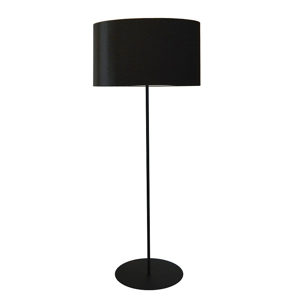 Image of Dainolite 1LT Drum Floor Lamp With Black Shade