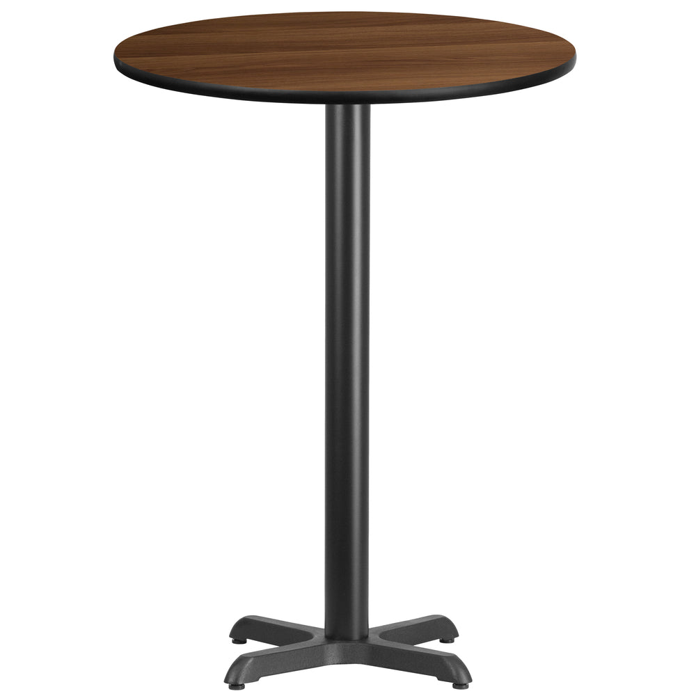 Image of Flash Furniture 30" Round Walnut Laminate Table Top, Black