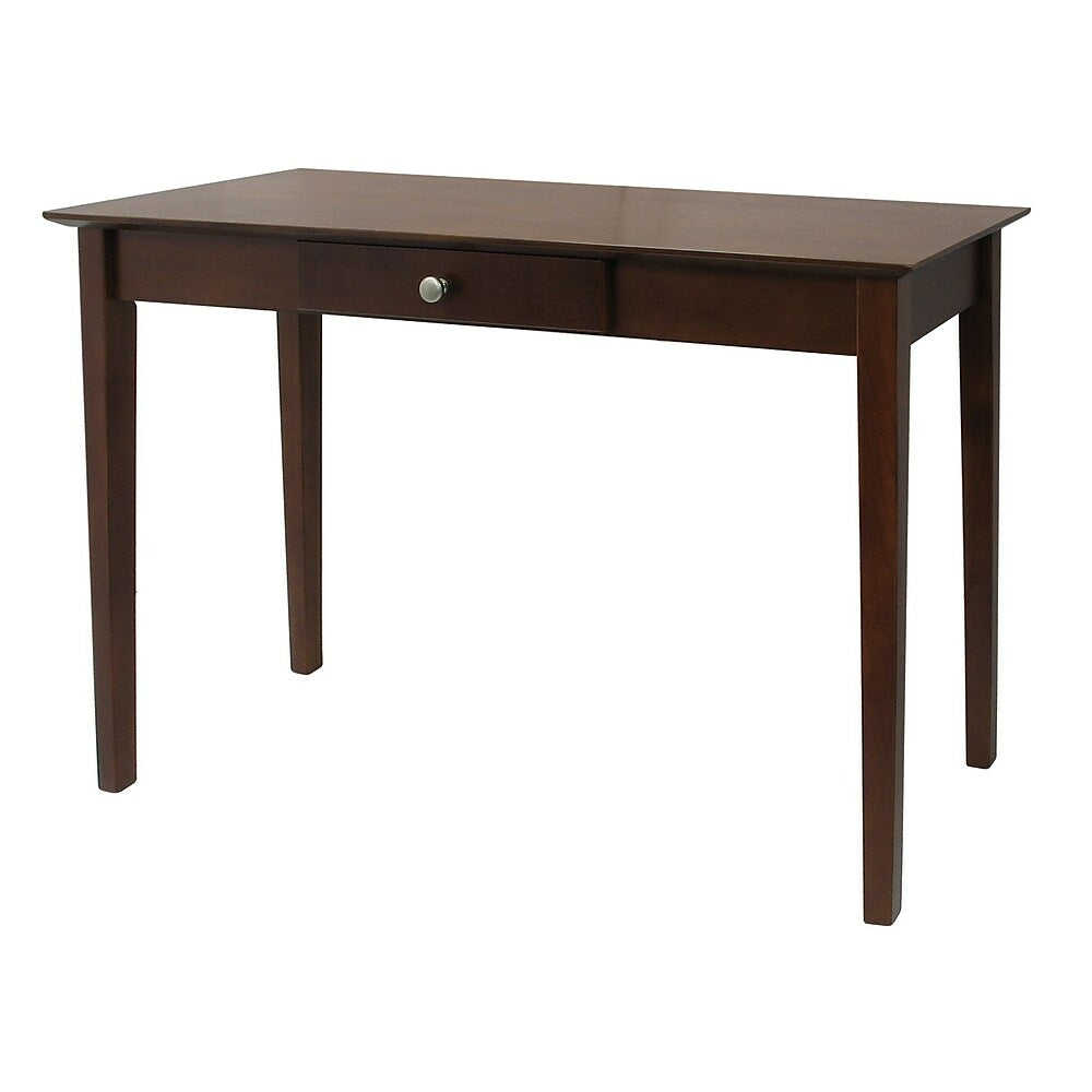Image of Winsome Rochester Console Table With One Drawer, Shaker, Antique Walnut, Brown