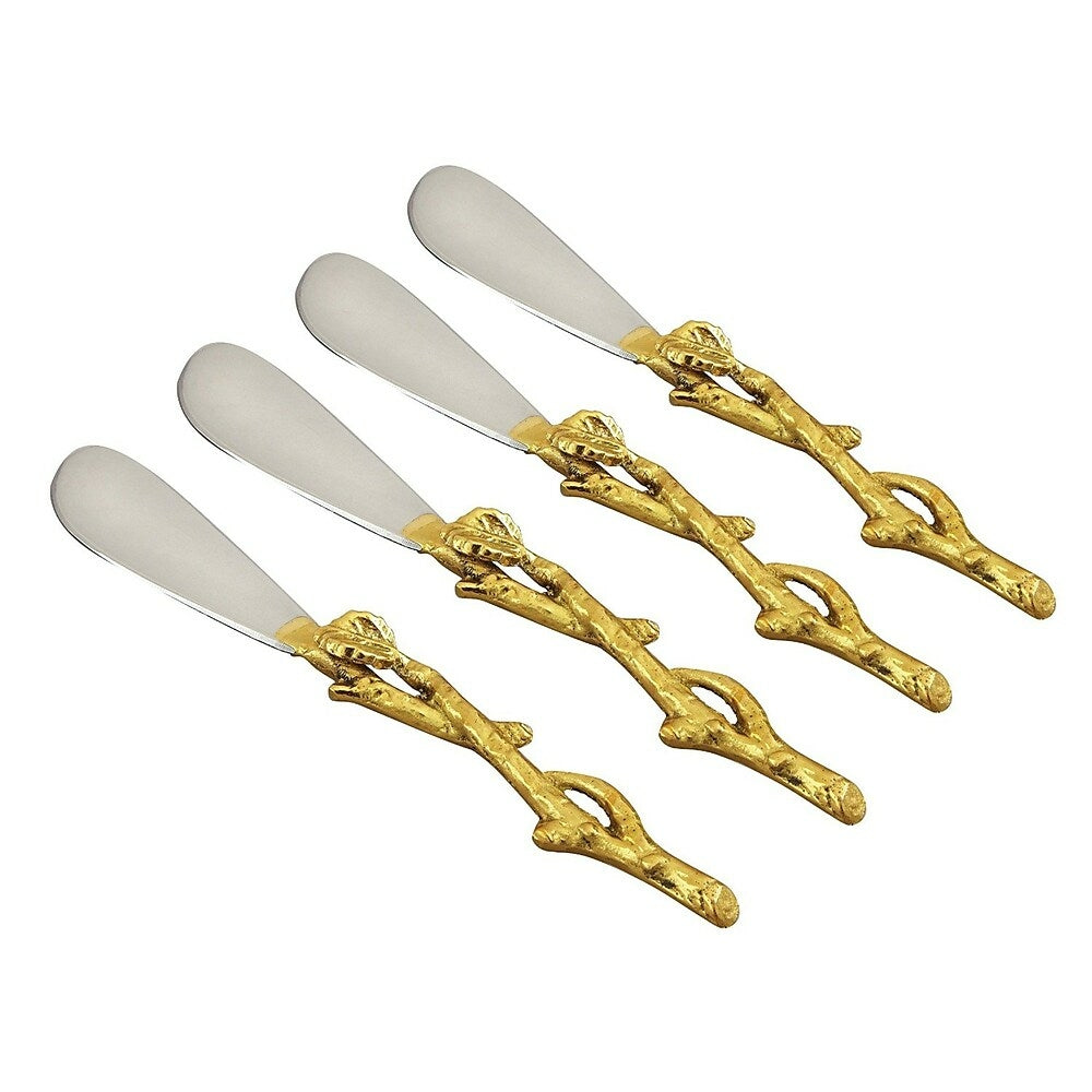 Image of Elegance Golden Vine Butter Cheese Knife Spreaders, 4 Pack