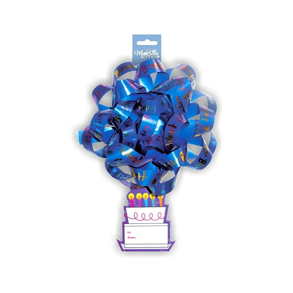 Image of Millbrook Studios Printed Happy Birthday 6" Confetti Bow With Tag, 12 Pack (76027)