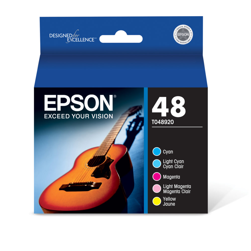 Image of Epson 48, Color Ink Cartridges, C/M/Y/LC/LM 5-Pack (T048920)