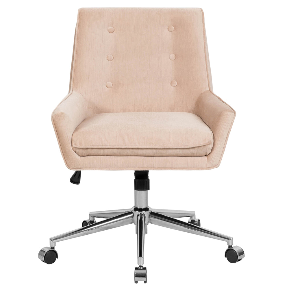 Image of FurnitureR Tufted Fabric Office Chair - Pink