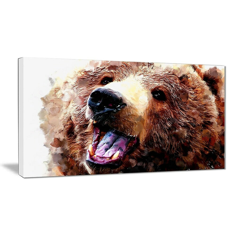 Image of Designart Happy Brown Bear Canvas Art Print, 5 Panels, (PT2338-32-16)